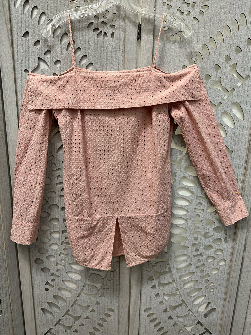 Dondup Cotton Pink Eyelet Size M Blouse