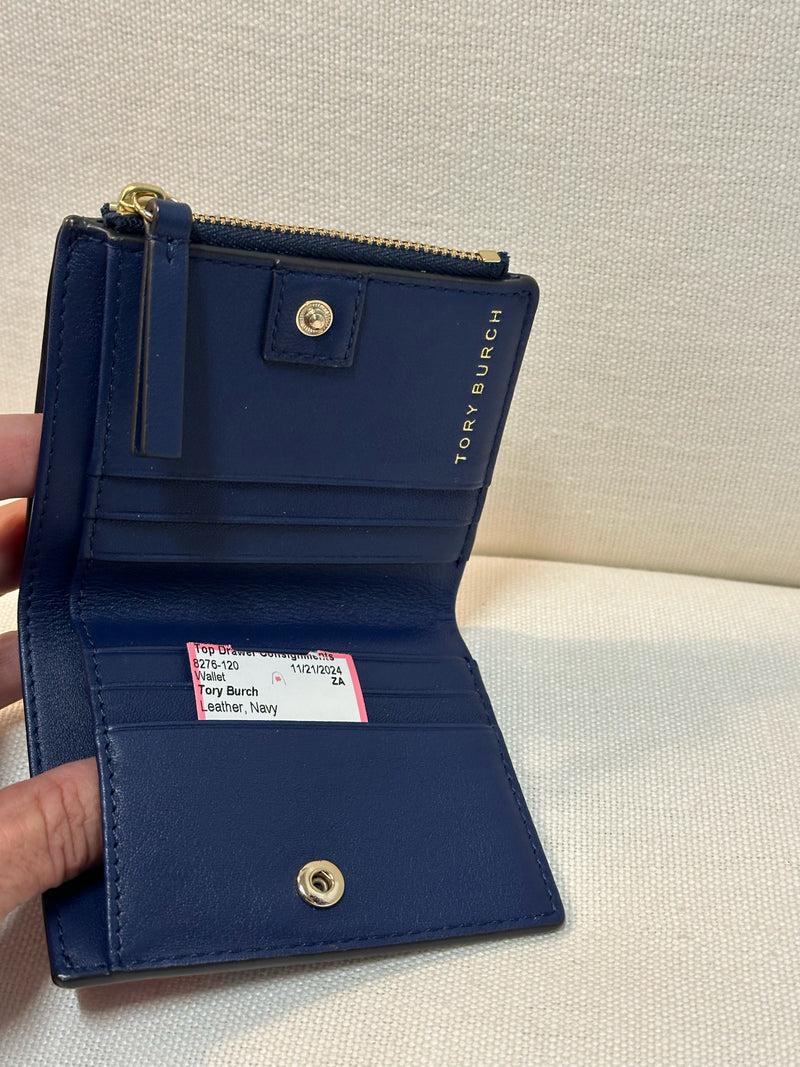 Tory Burch Leather Navy Wallet