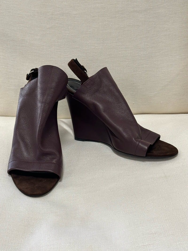 Balenciaga Paris Leather Bordeaux Size 41 Wedges