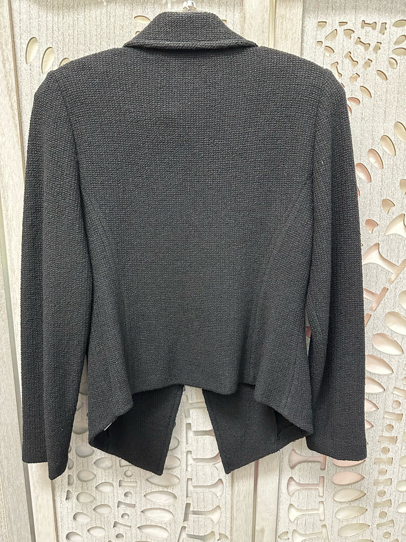 St. John Textured Knit Black Nubby Size 8 Jacket