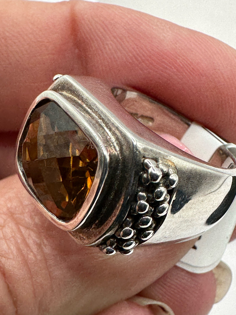 Michael Dawkins Sterling 925 Amber Ring