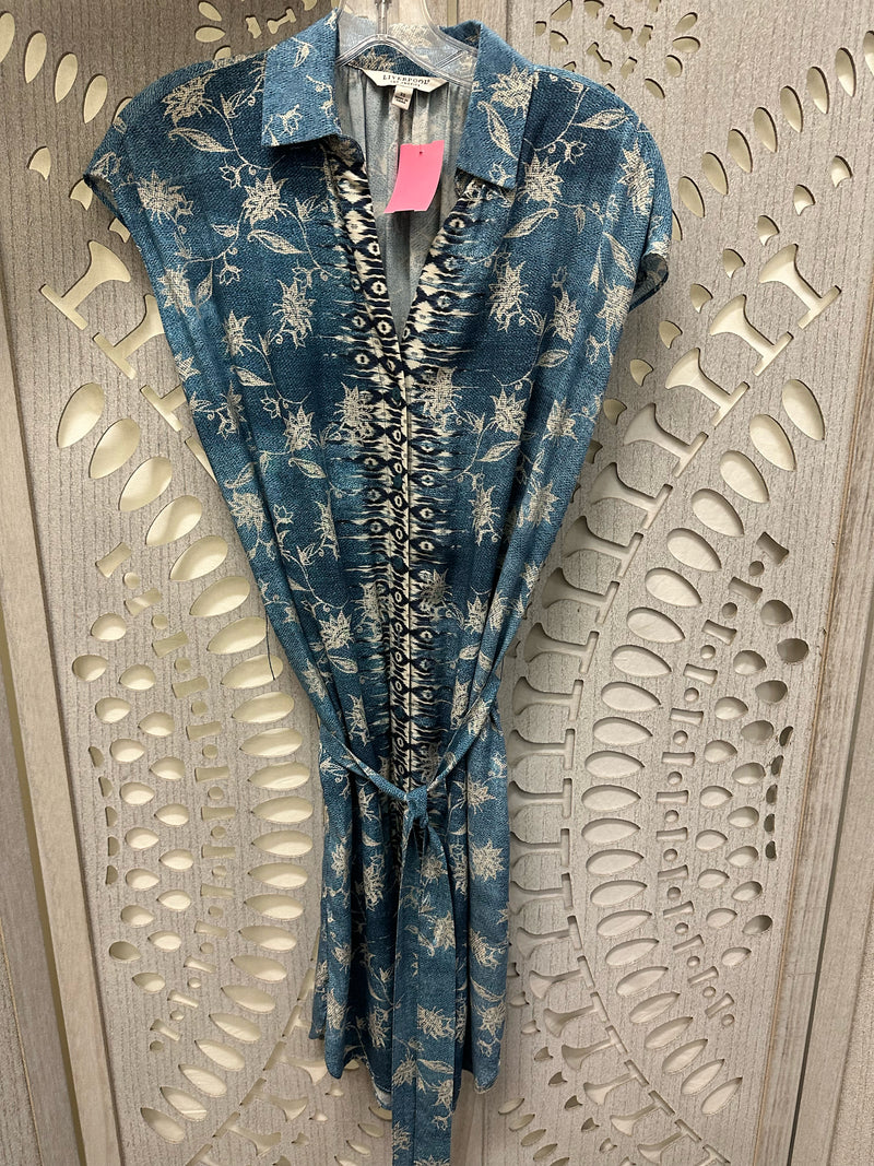 Liverpool Rayon Blue/navy/white Floral Size XS Dress