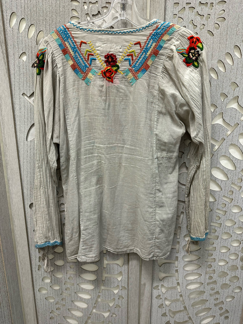 BIYA BY JOHNNY WAS Cotton Multi Embrodered floral Size XS Blouse