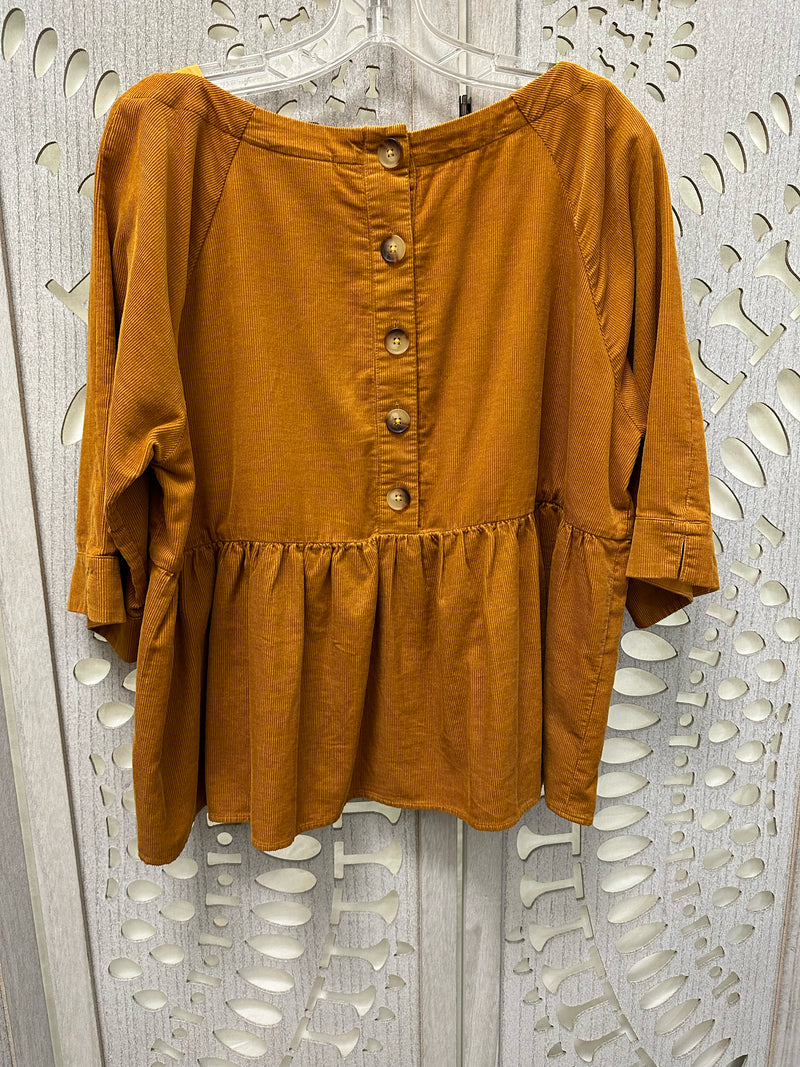 Maeve by Anthropologie Cotton Blend paprika Solid Size S Blouse