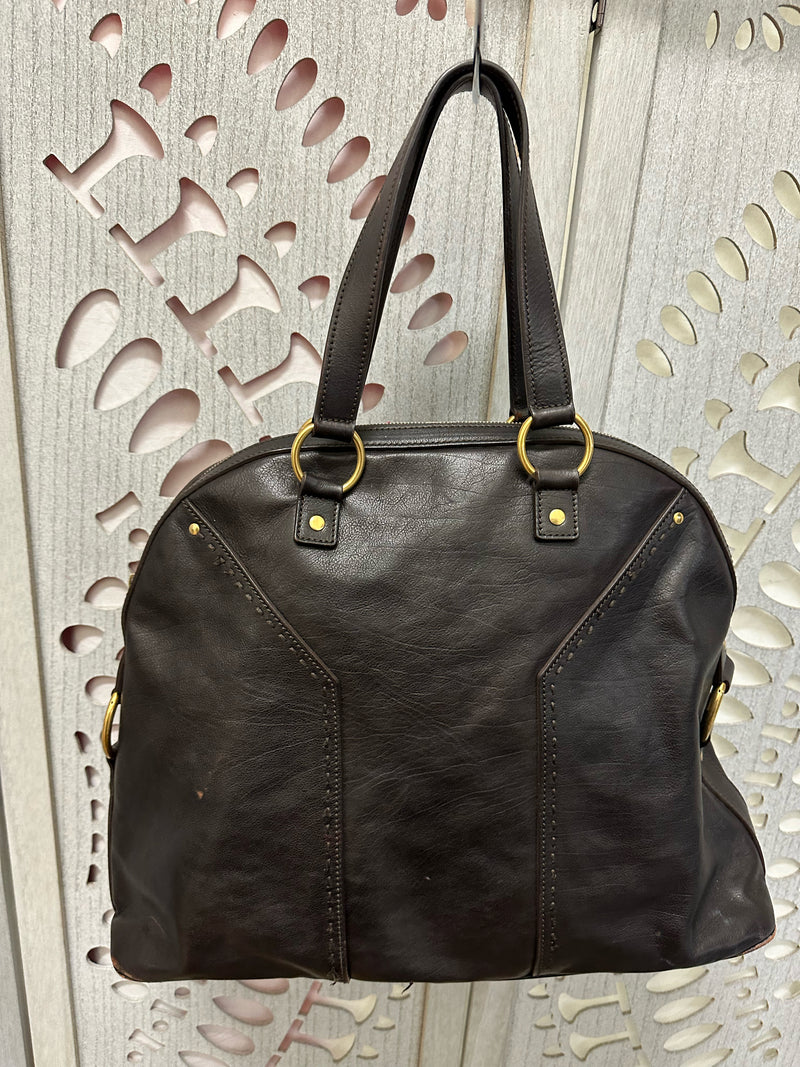 Yves Saint Laurent Leather Dark Brown Handbag