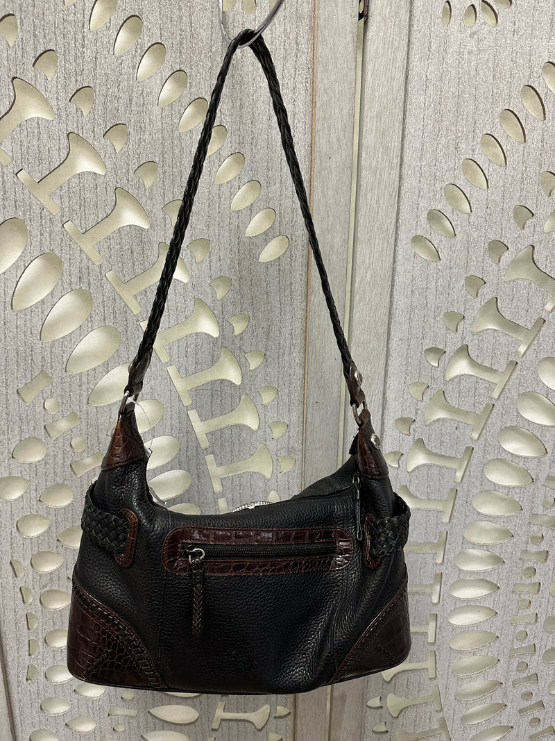 BRIGHTON Leather Brown/Black Handbag