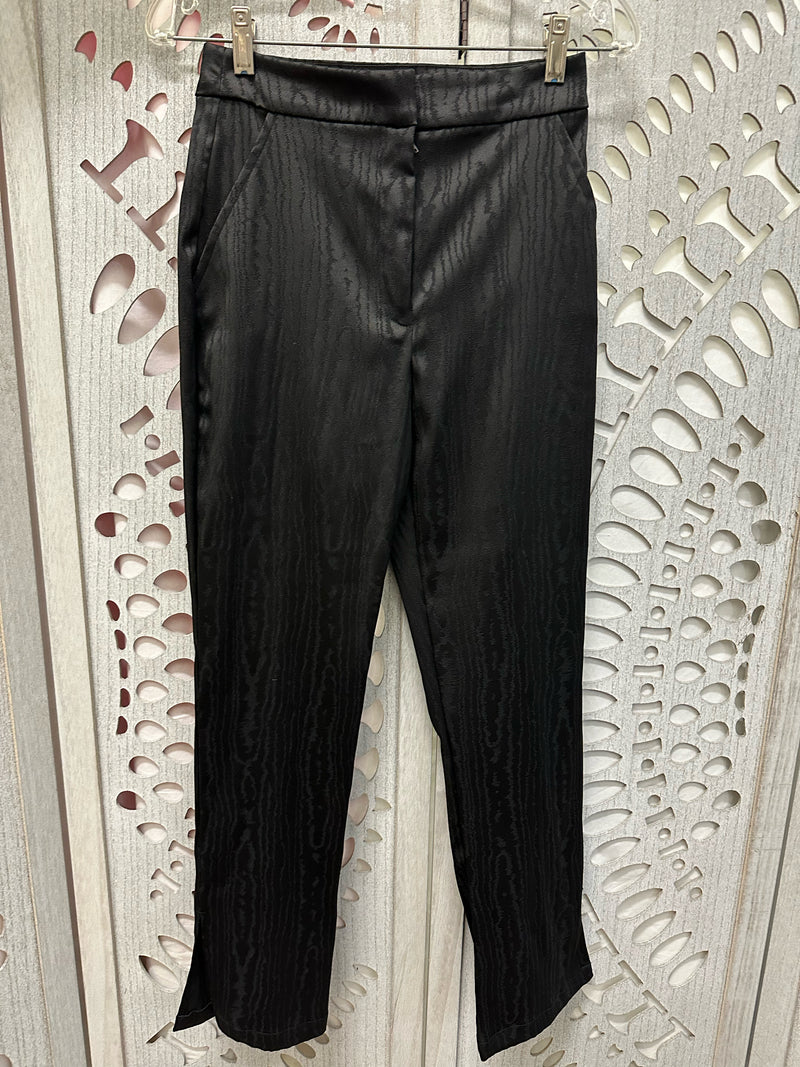 Trina Turk Polyblend Black Tonal abstract design Size 0 Pants