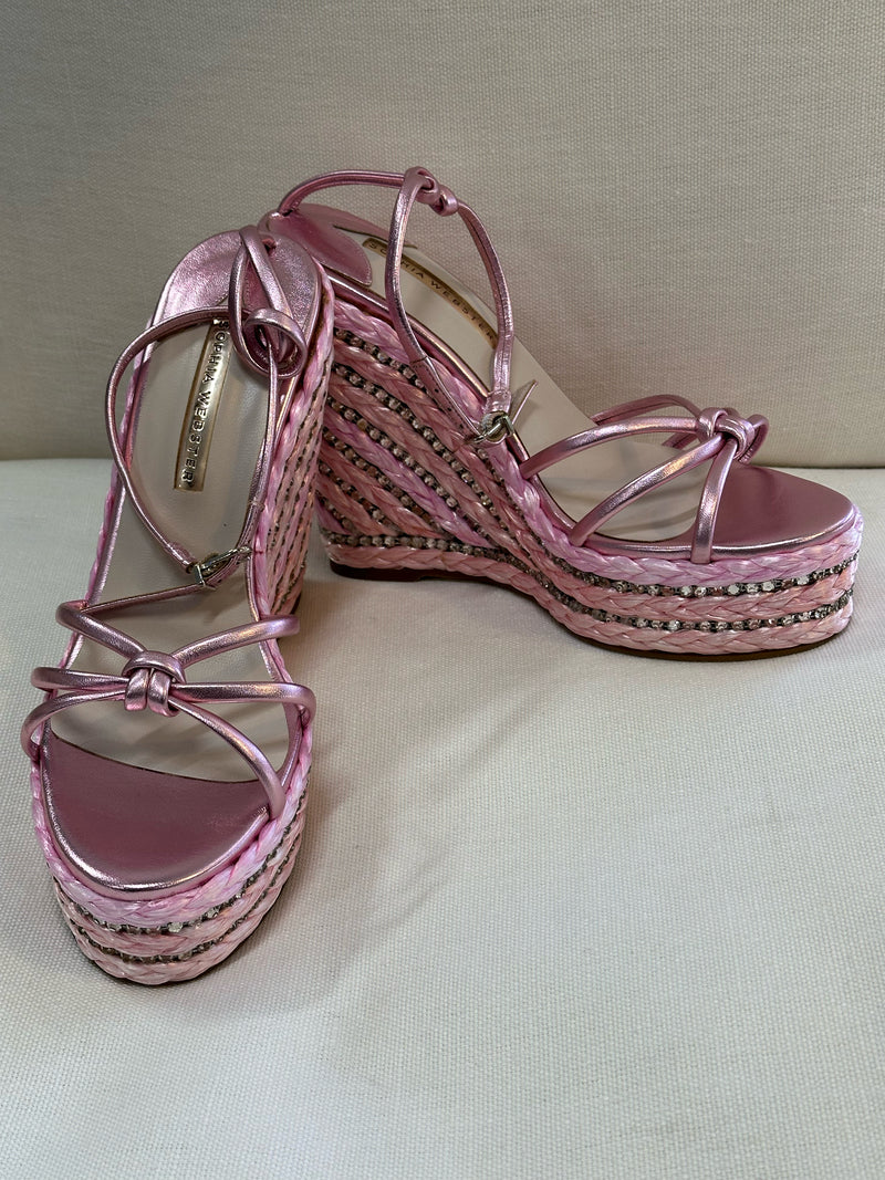 Sophia Webster Leather/ManMadeMaterial Pink Alina Size 40.5 Wedges