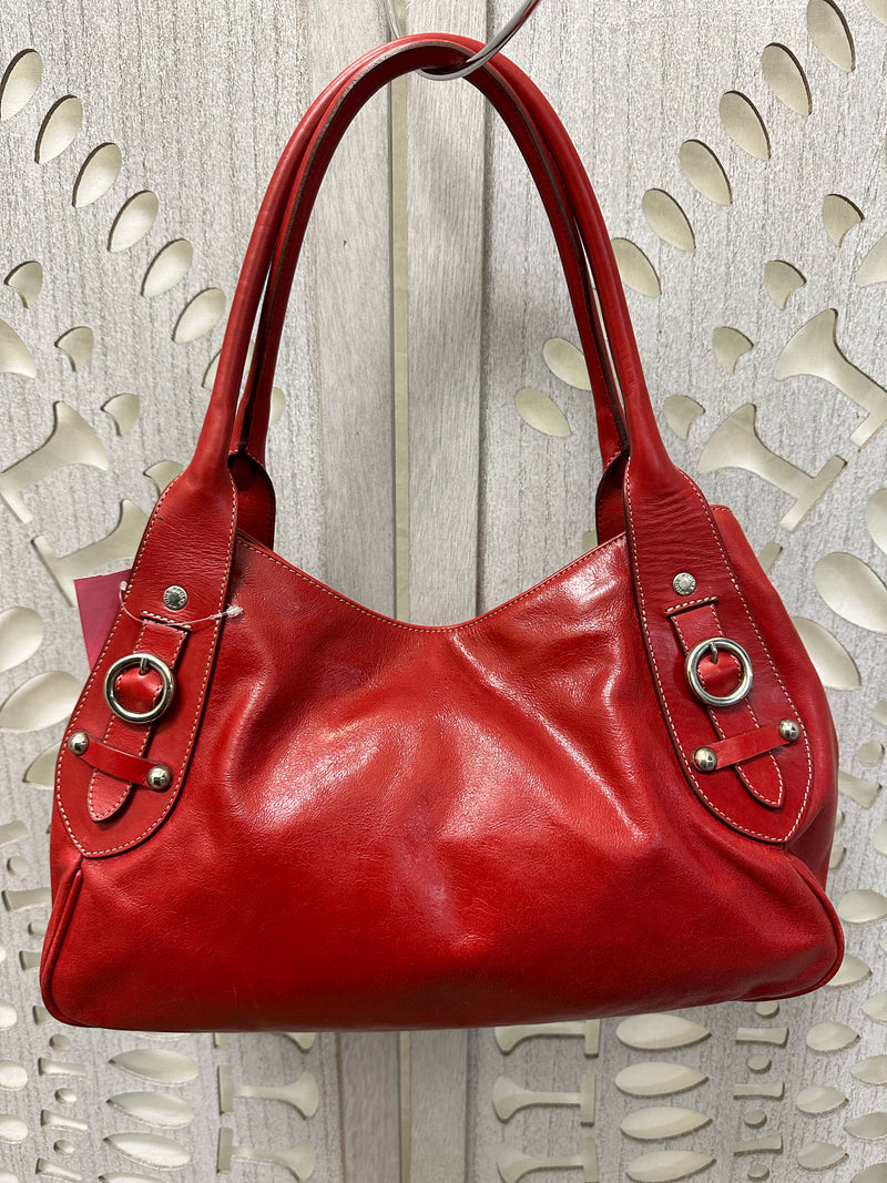 Prune Full Grain Bovine Leather Red Handbag