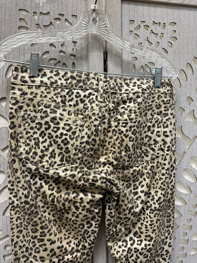 Rich & Skinny cotton/spandex Beige/taupe/ivory Animal Print Size S Pants