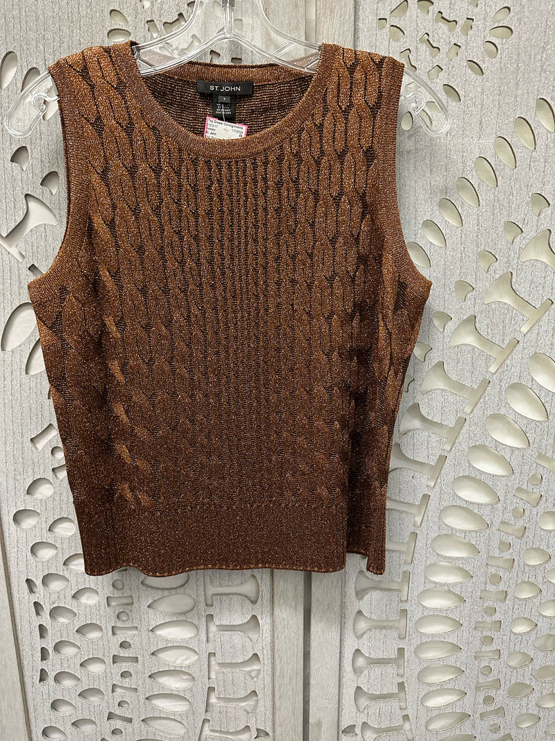 St. John Knit Bronze Tonal abstract design Size S Sweater