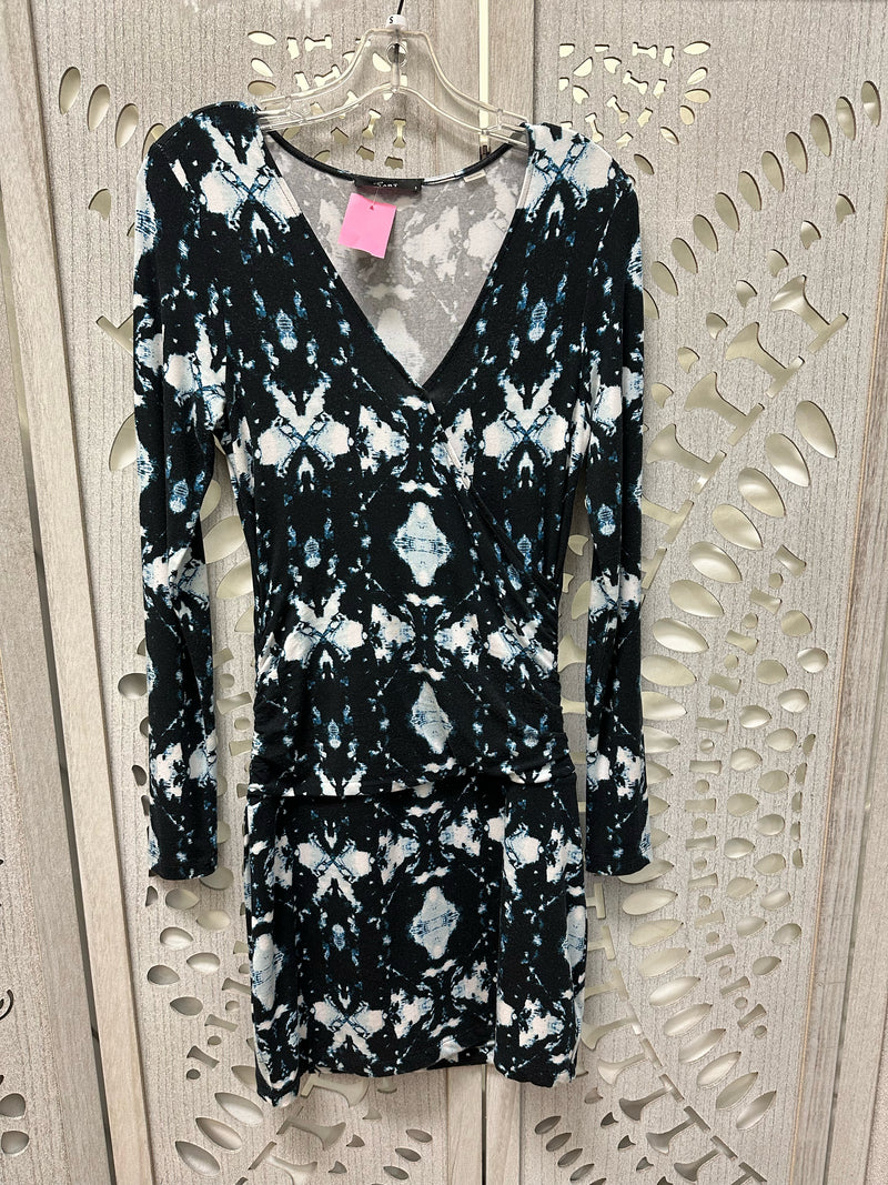 TART Modal Black/white/blue Abstract Size S Dress
