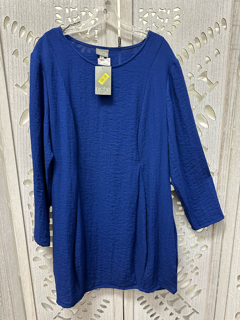 Niche Rayon Blend Royal Blue Solid Size XL Dress