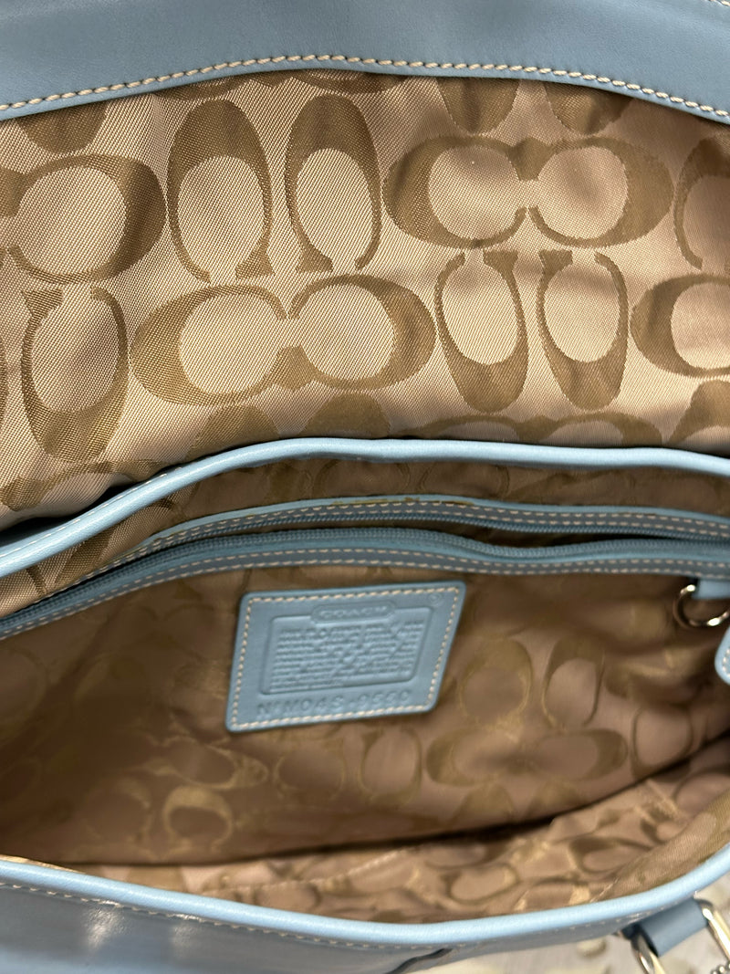 COACH Leather Soho Blue Handbag