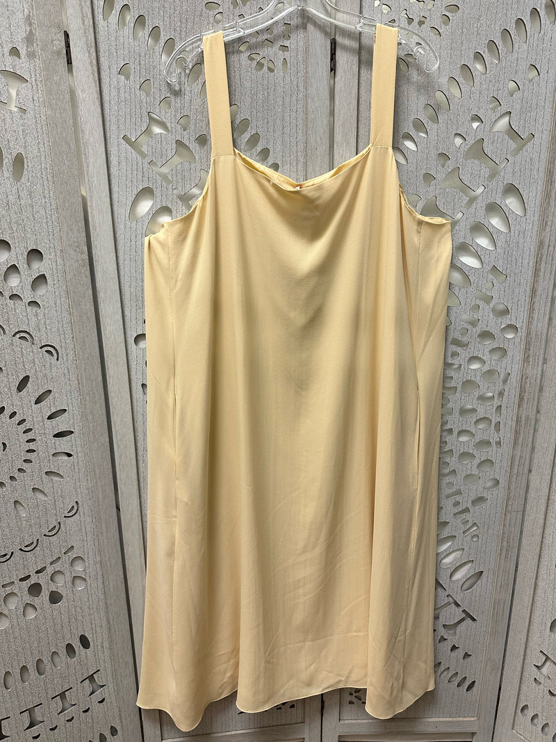 Eileen Fisher Silk Yellow Solid Size 3X Dress