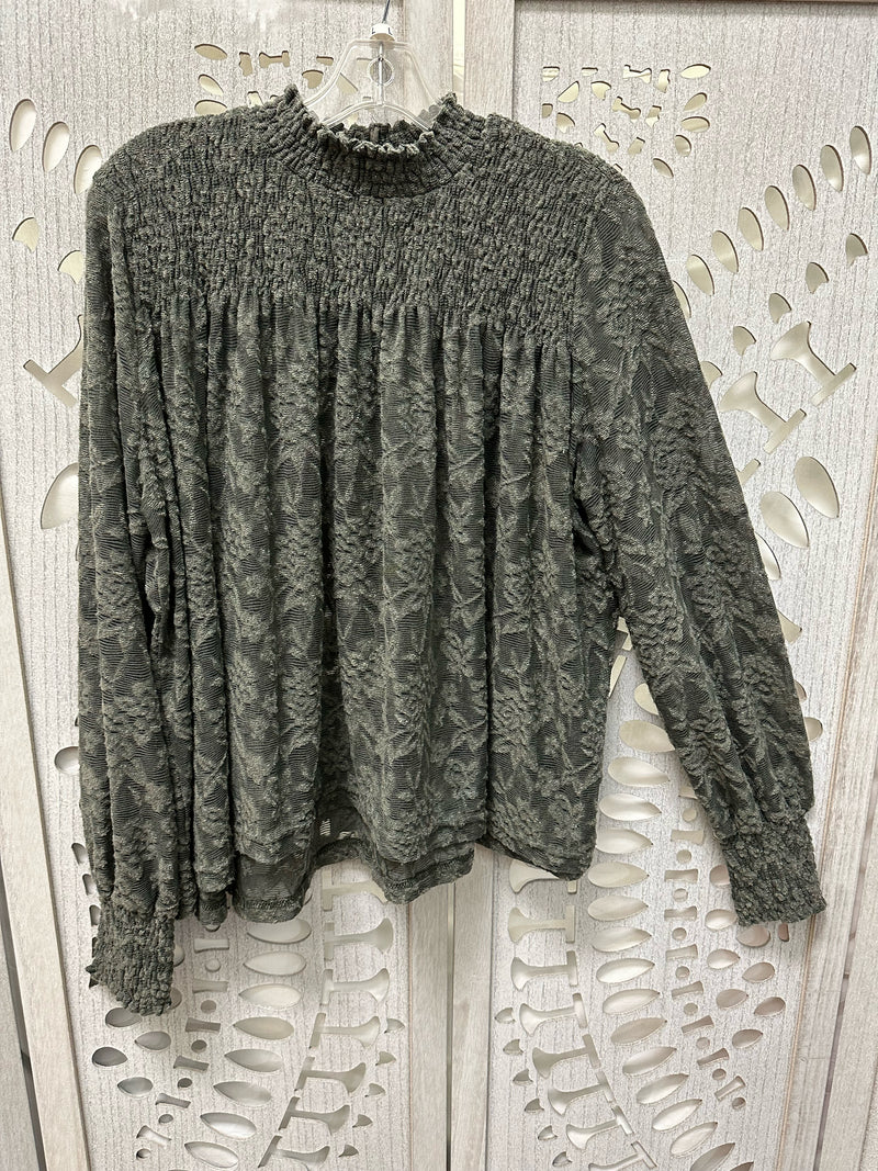 Deletta Lace Green Rouching Size L Blouse