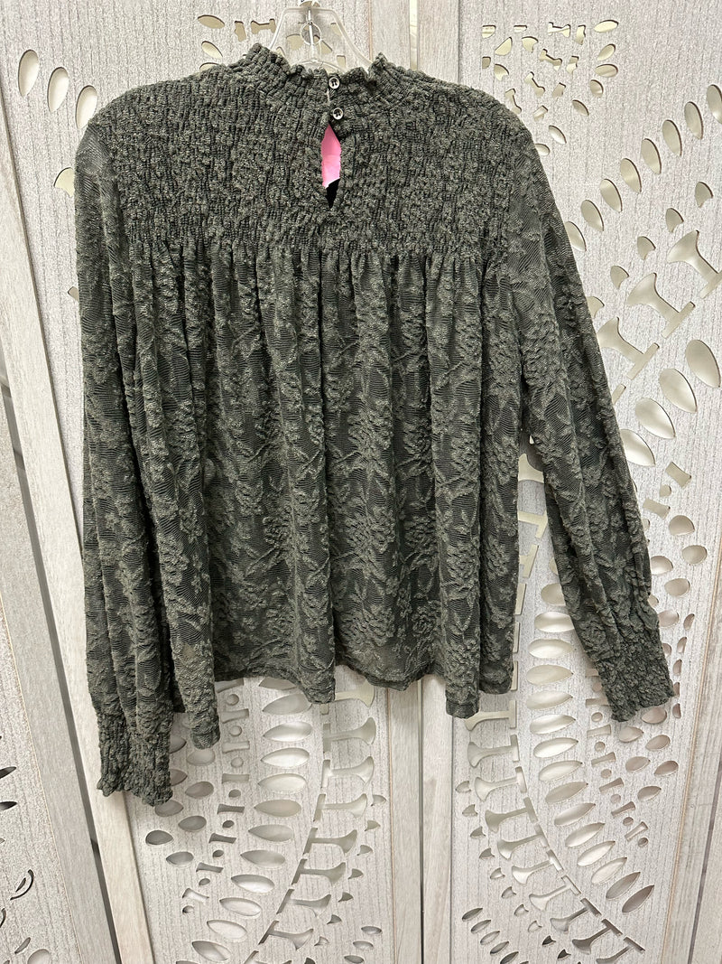 Deletta Lace Green Rouching Size L Blouse