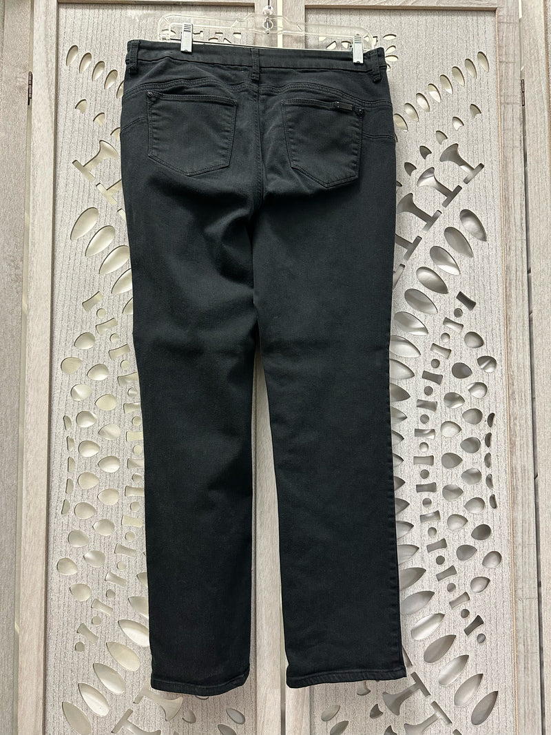 Chico's Cotton Blend Black Solid Size 1 Jeans